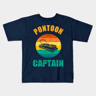 Pontoon Boat Captain Retro Kids T-Shirt